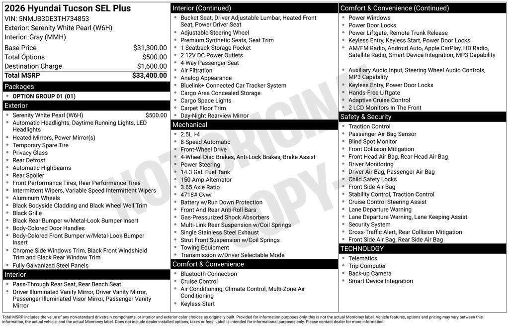 2026 Hyundai TUCSON SEL Plus