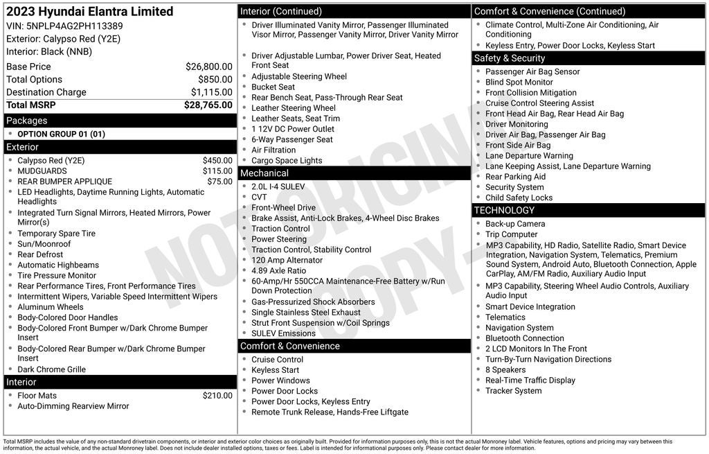 2023 Hyundai ELANTRA Limited