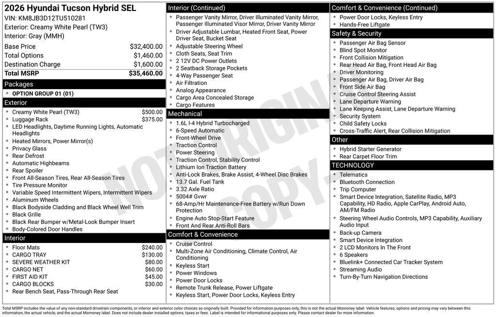 2026 Hyundai TUCSON HYBRID SEL