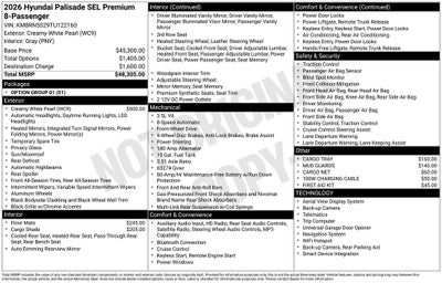 2026 Hyundai PALISADE SEL Premium 8 Passenger