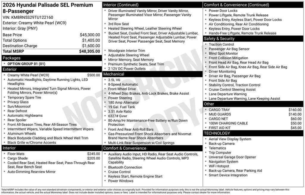 2026 Hyundai PALISADE SEL Premium 8 Passenger