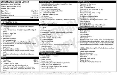 2026 Hyundai ELANTRA Limited