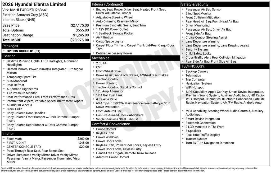 2026 Hyundai ELANTRA Limited