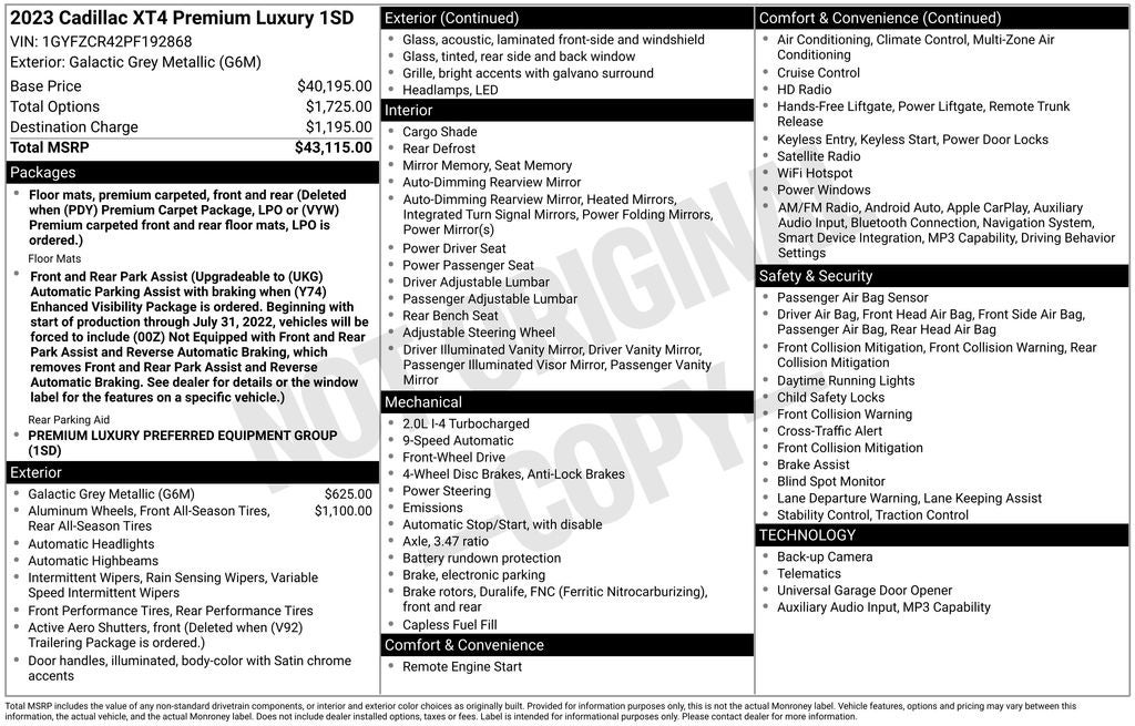 2023 Cadillac XT4 Premium Luxury