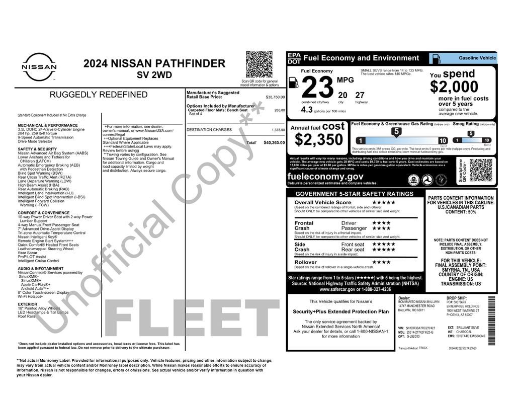 2024 Nissan Pathfinder SV