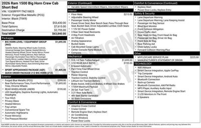 2026 RAM 1500 Big Horn Crew Cab 4x4 5'7' Box