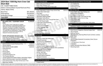 2024 RAM Ram 1500 Big Horn Crew Cab 4x4 5'7' Box