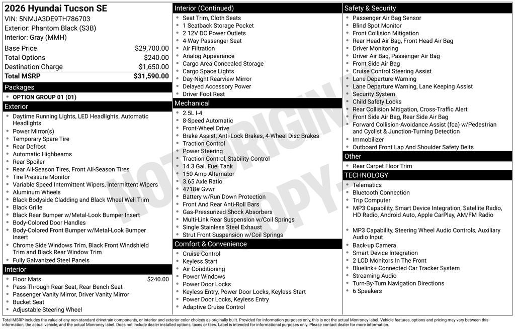 2026 Hyundai TUCSON SE FWD