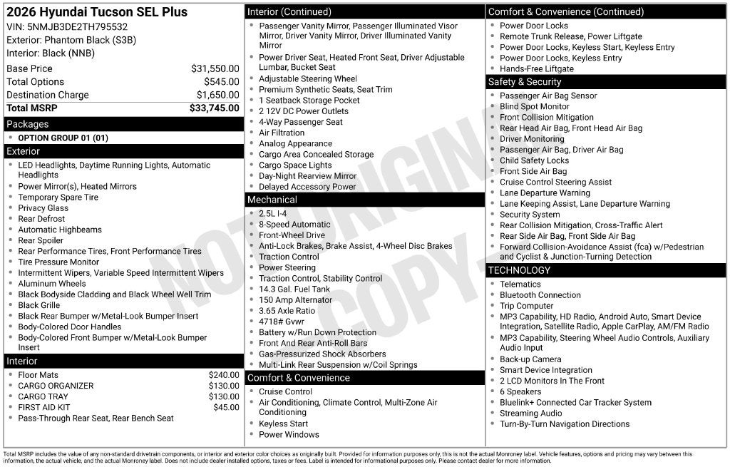 2026 Hyundai TUCSON SEL Plus FWD