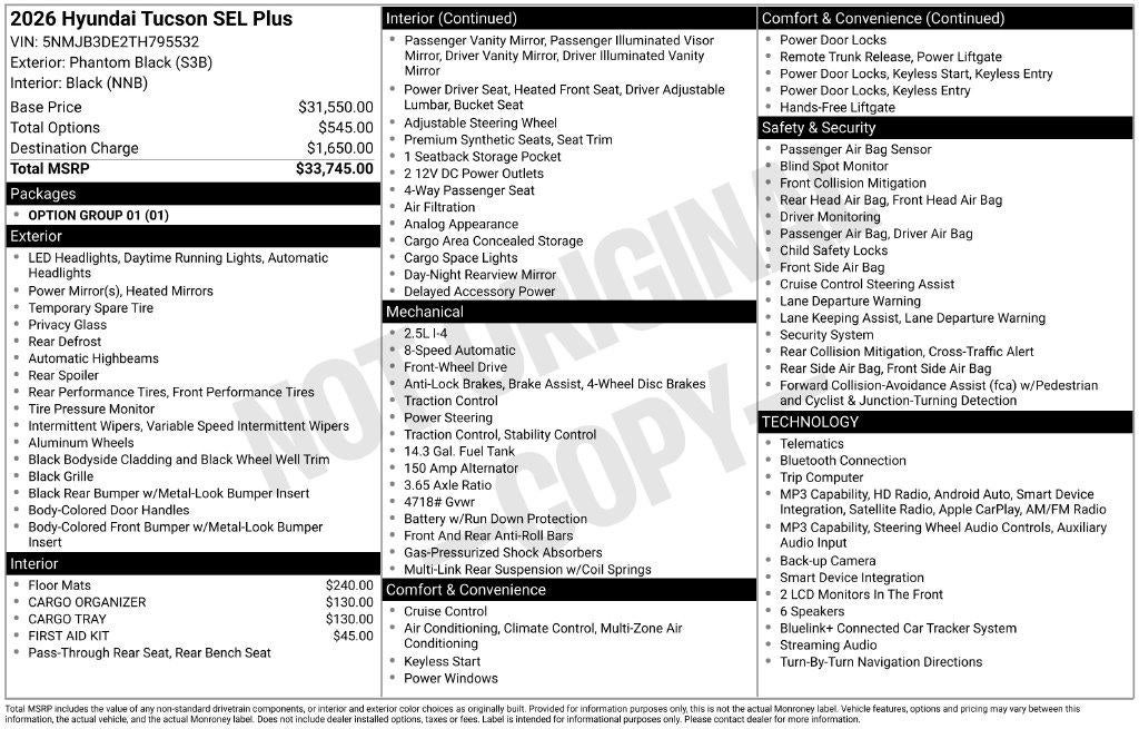 2026 Hyundai TUCSON SEL Plus FWD