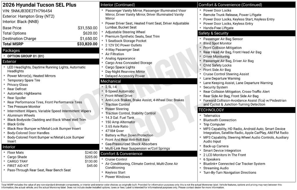 2026 Hyundai TUCSON SEL Plus FWD