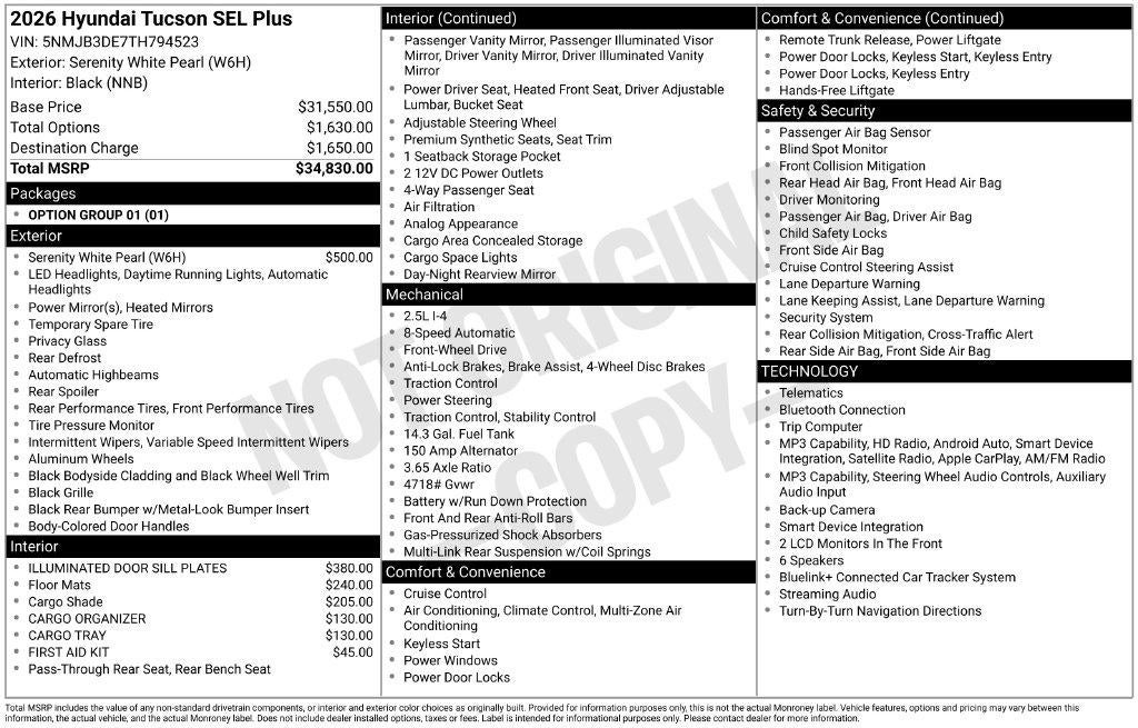 2026 Hyundai TUCSON SEL Plus FWD
