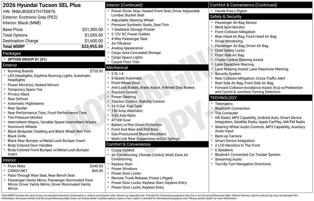 2026 Hyundai TUCSON SEL Plus FWD
