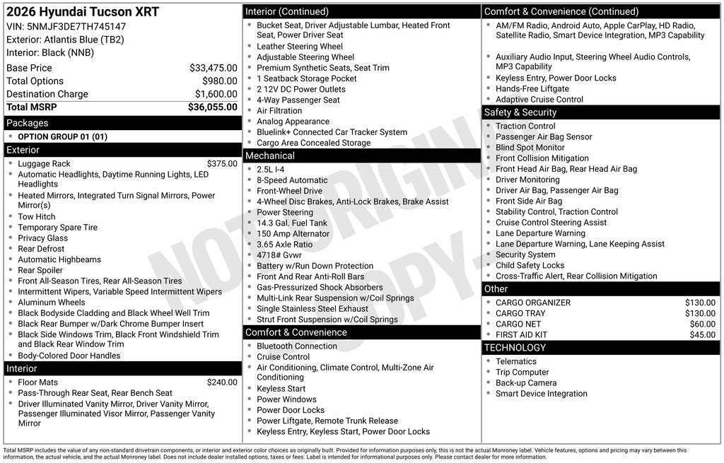 2026 Hyundai TUCSON XRT FWD