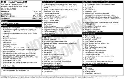 2026 Hyundai TUCSON XRT AWD