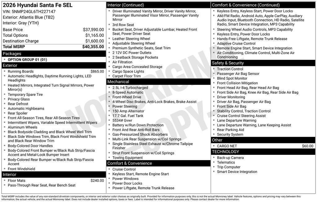 2026 Hyundai SANTA FE SEL FWD