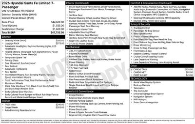 2026 Hyundai SANTA FE Limited FWD