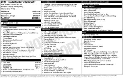 2027 Hyundai SANTA FE Calligraphy AWD