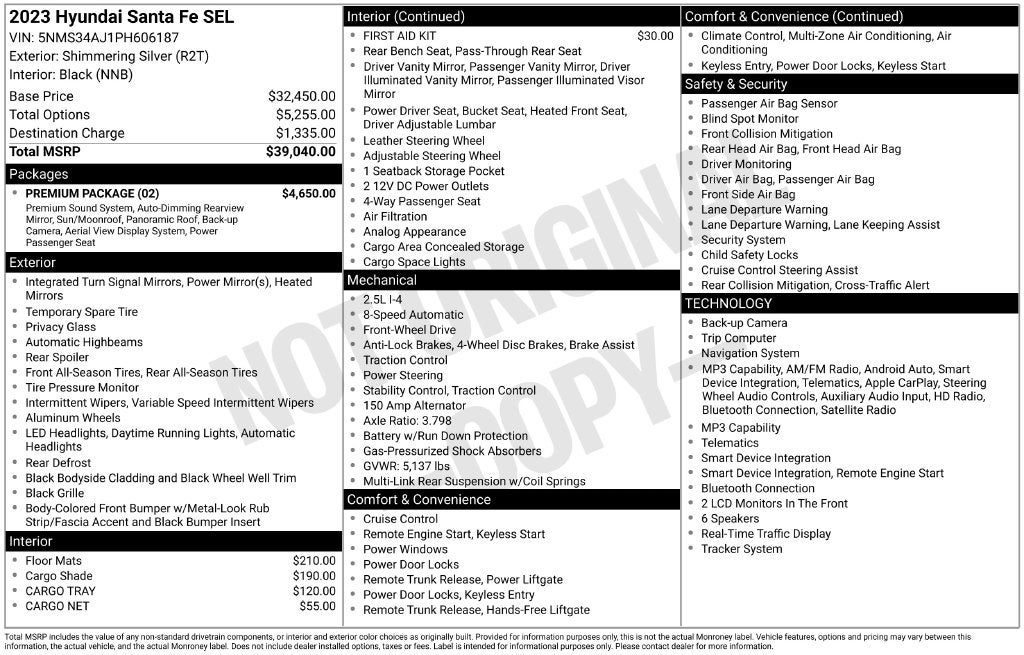 2023 Hyundai SANTA FE SEL Premium