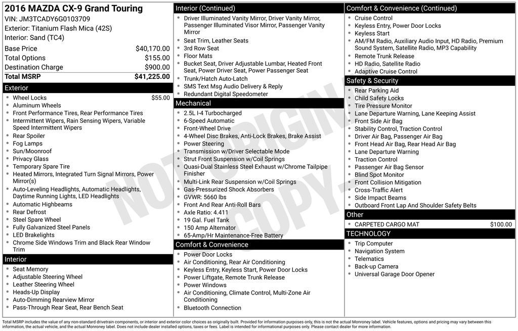 2016 Mazda Mazda CX-9 Grand Touring