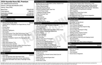 2026 Hyundai KONA SEL Premium FWD