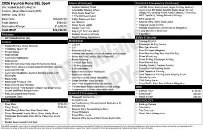 2026 Hyundai KONA SEL Sport FWD