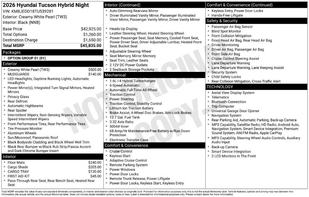 2026 Hyundai TUCSON HYBRID Limited