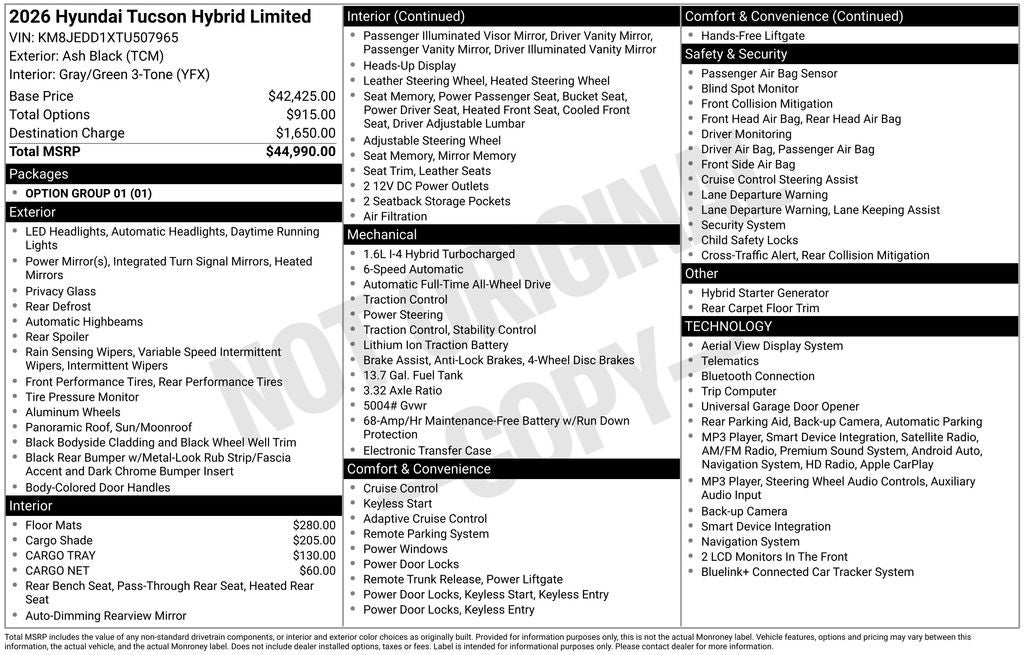 2026 Hyundai TUCSON HYBRID Limited