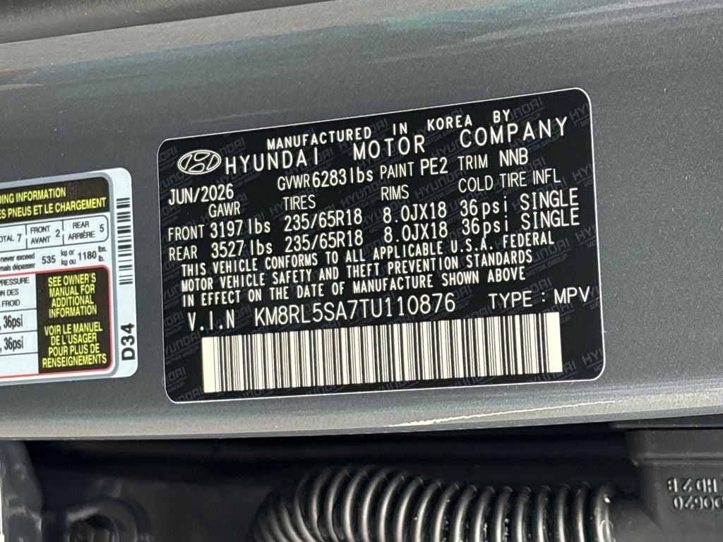 2026 Hyundai PALISADE HYBRID Blue SEL 7P
