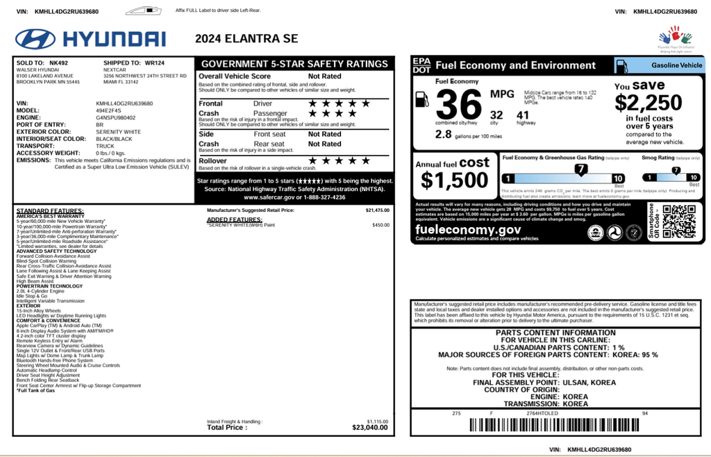 2024 Hyundai ELANTRA SE