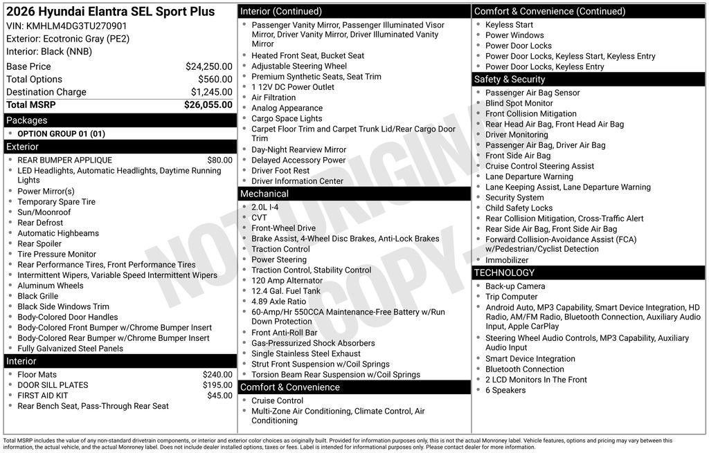 2026 Hyundai ELANTRA SEL Sport