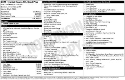 2026 Hyundai ELANTRA SEL Sport Plus