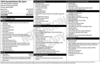 2026 Hyundai ELANTRA SEL Sport