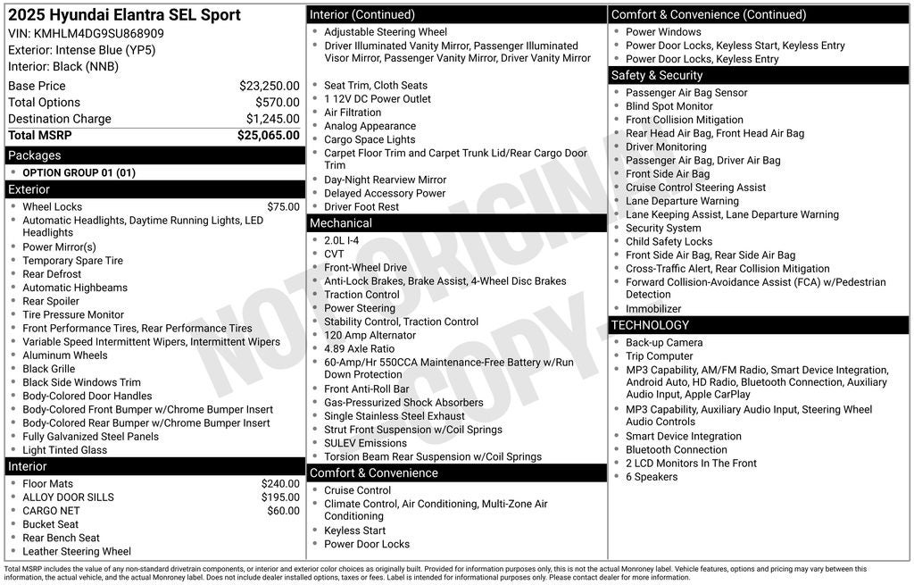 2025 Hyundai ELANTRA SEL Sport