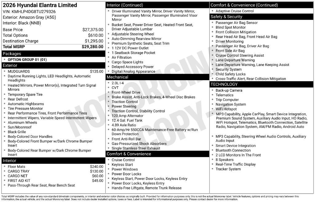 2026 Hyundai ELANTRA Limited