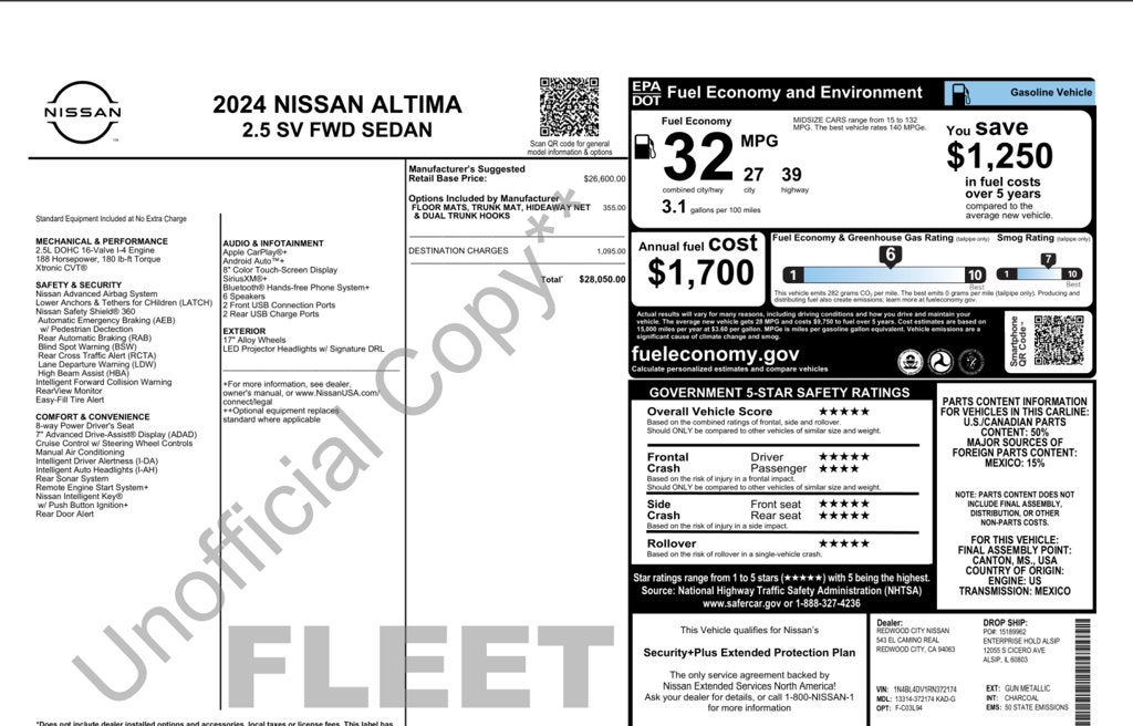 2024 Nissan Altima 2.5 SV