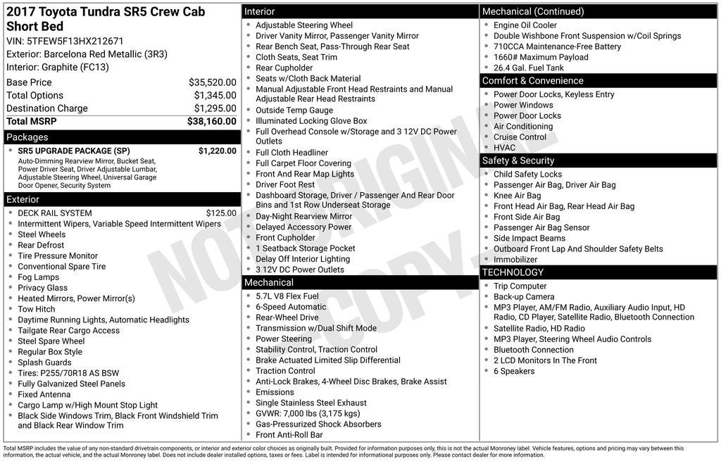 2017 Toyota Tundra 2WD Base