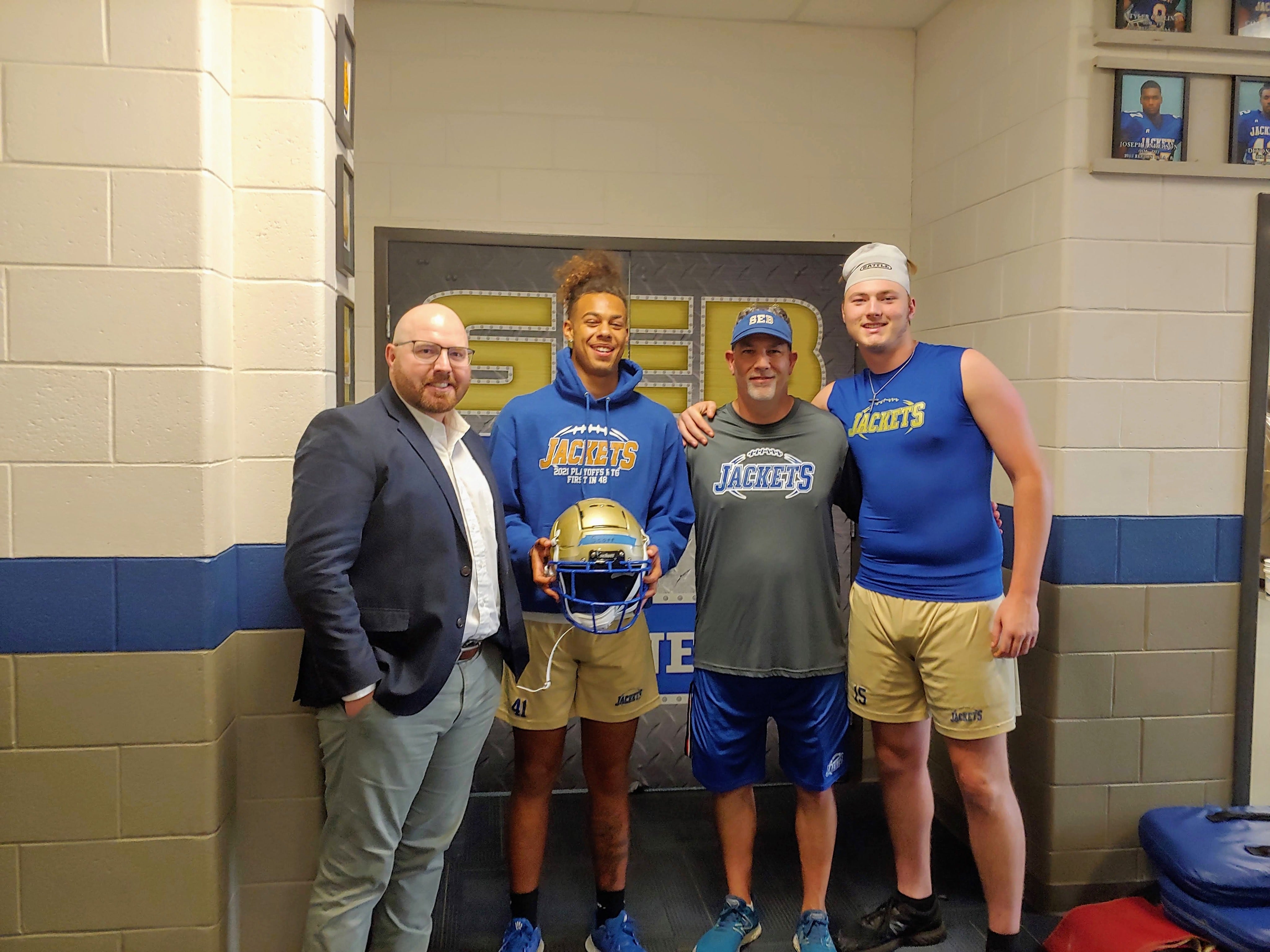 received new football helmets